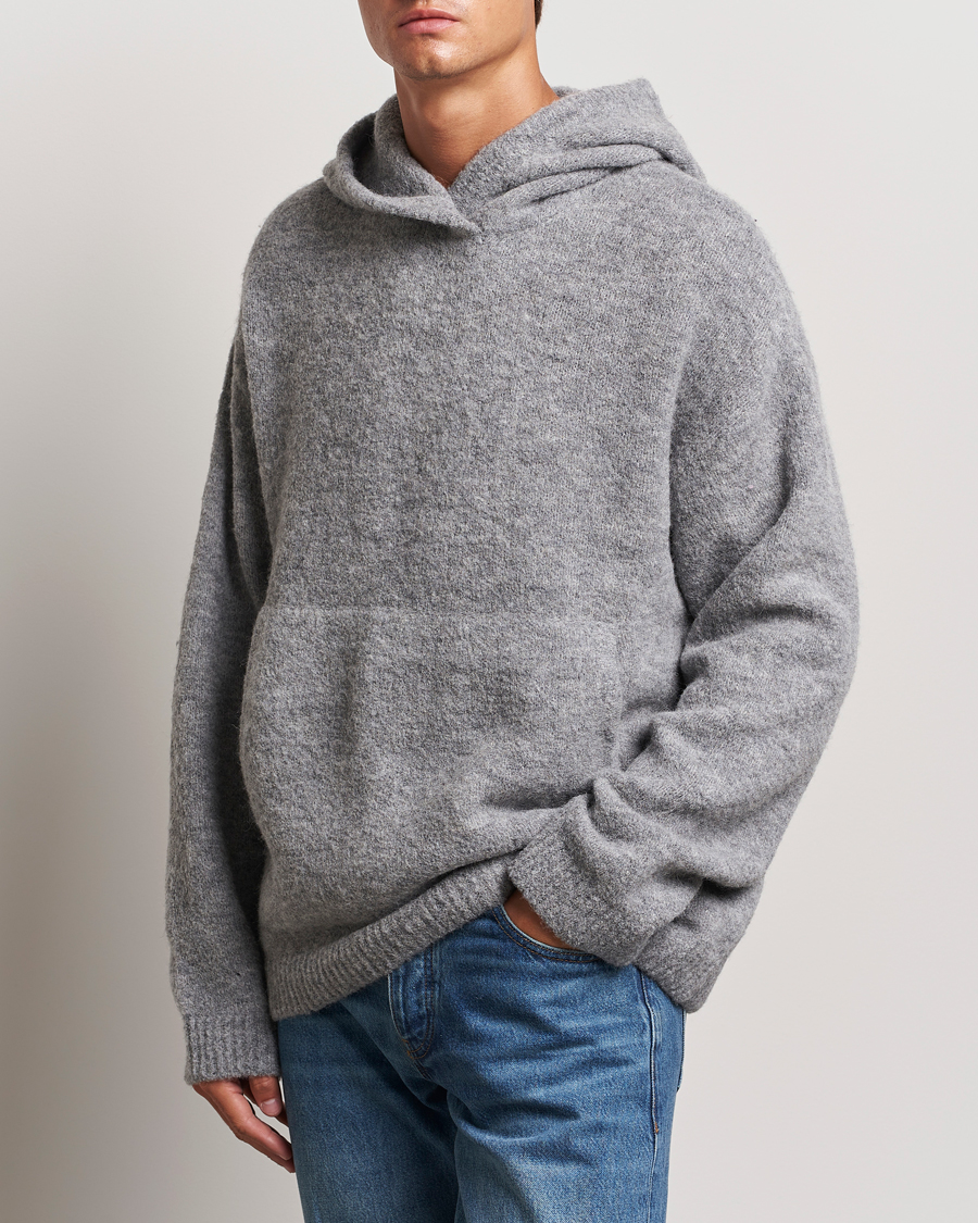 Herr | Business & Beyond - Casual | J.Lindeberg | Broon Alpaca Blend Hoodie Mid Grey Melange