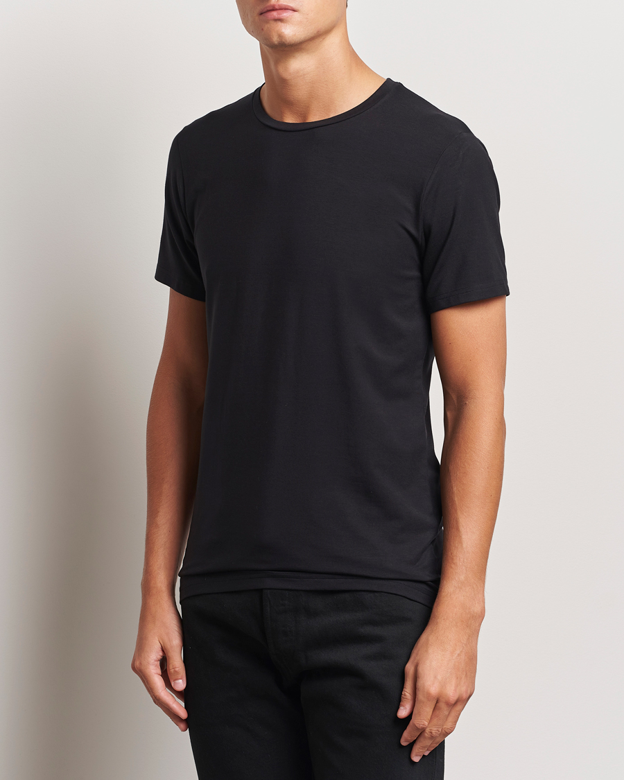 Herr |  | Bread & Boxers | Tencel Crew Neck T-Shirt Black