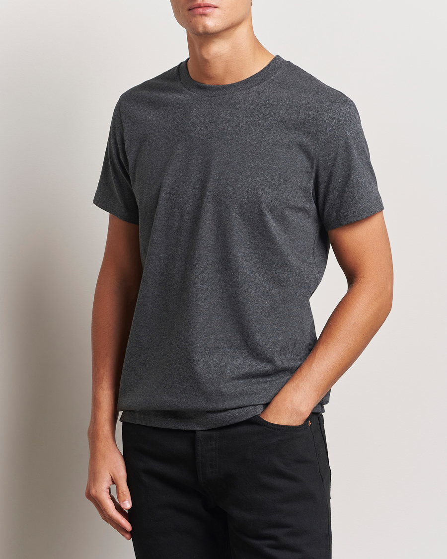 Herr |  | Bread & Boxers | Heavy Cotton Crew Neck T-Shirt Dark Grey Melange