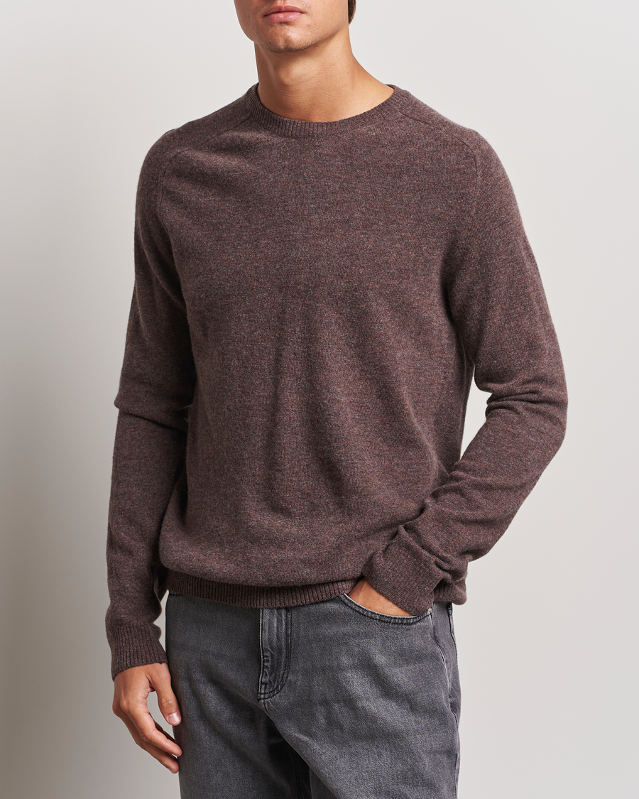 Herr |  | KnowledgeCotton Apparel | Lambswool Roundneck Brown