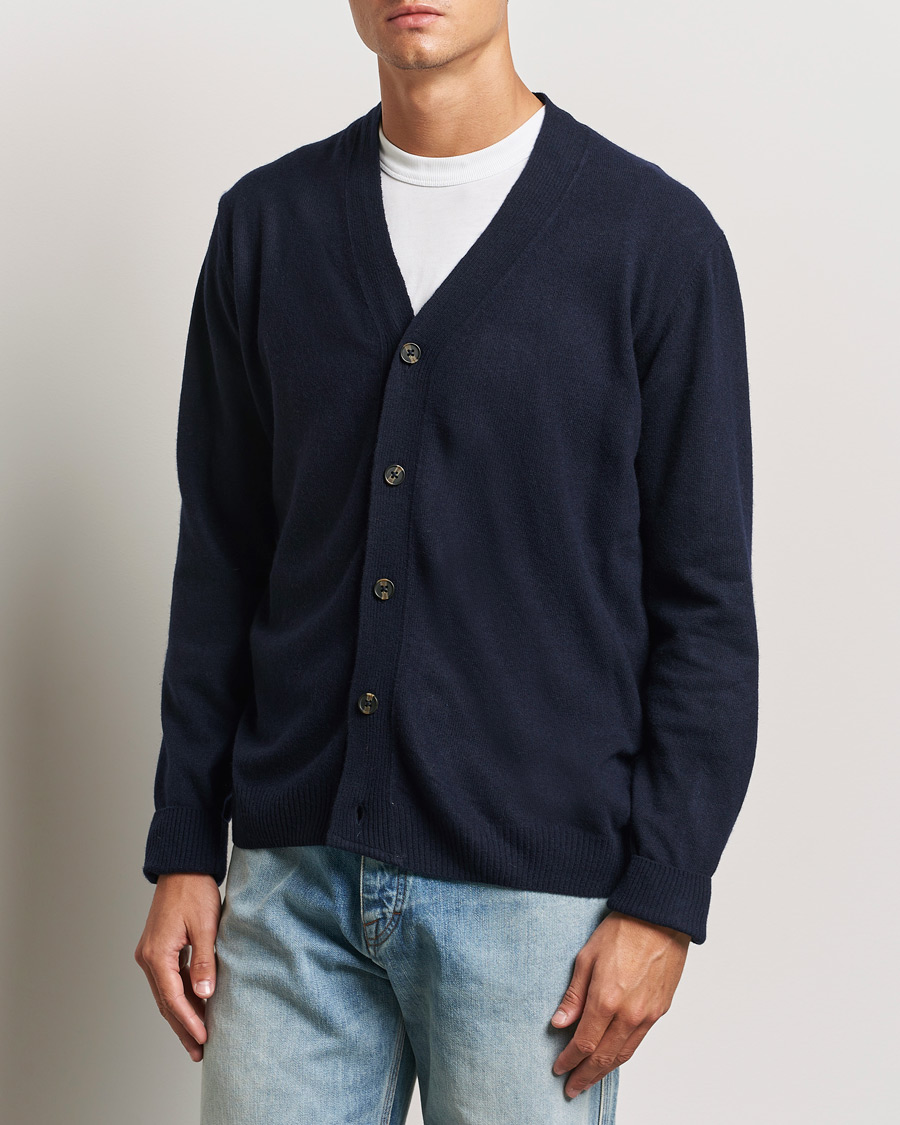 Herr |  | KnowledgeCotton Apparel | Lambswool Cardigan Navy