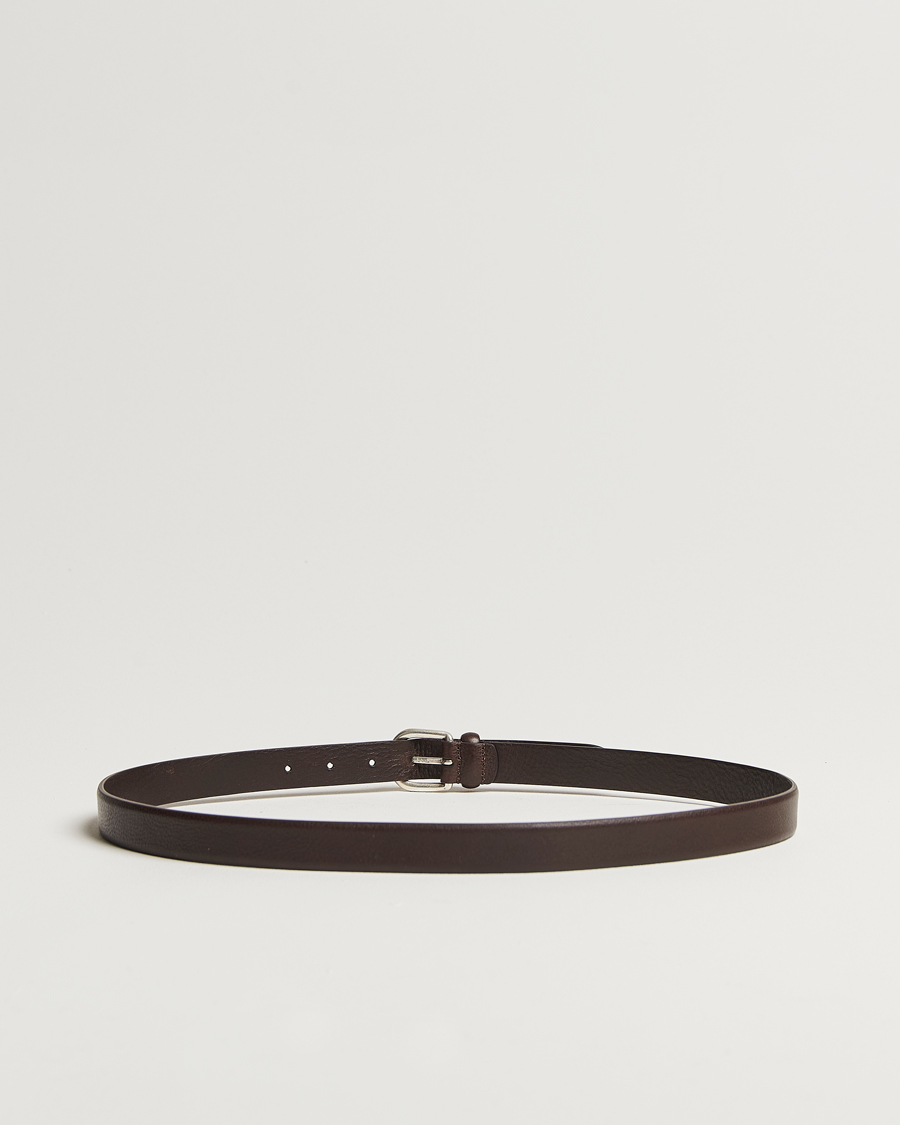 Herr |  | Anderson\'s | Grained Leather Belt 2,5 cm Dark Brown