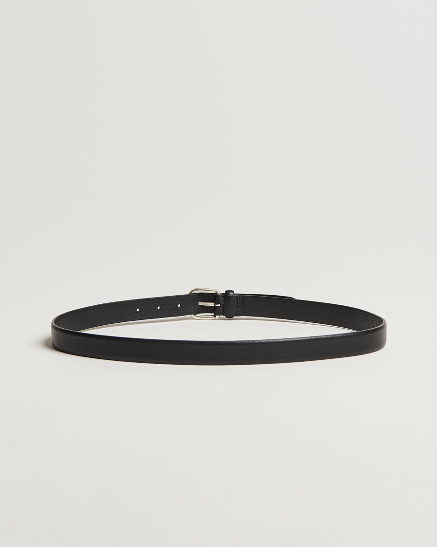 Herr | Kavaj | Anderson\'s | Grained Leather Belt 2,5 cm Black