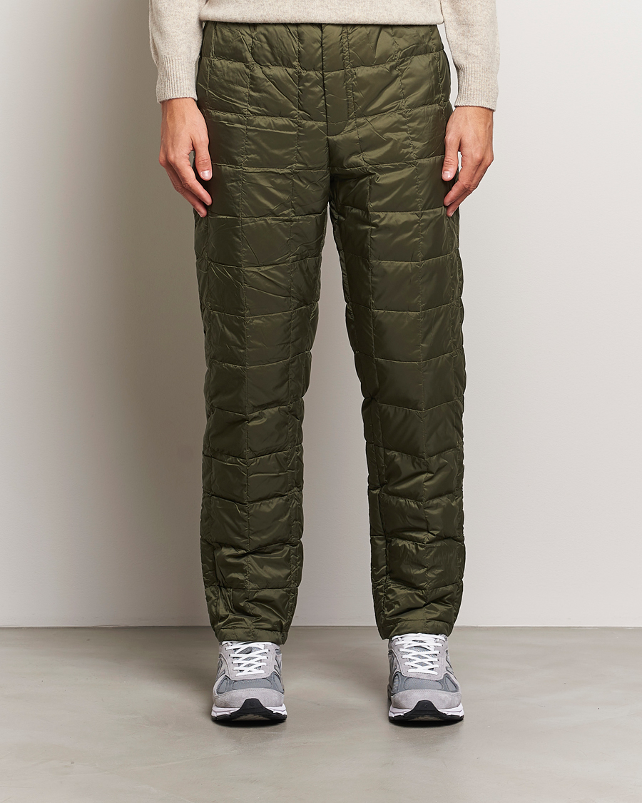 Herr | Funktionsbyxor | TAION | Regular Straight Down Pants Dark Olive