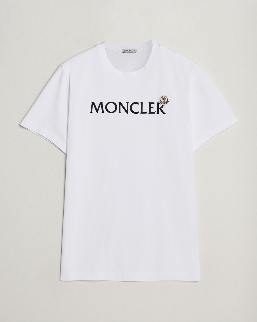 Moncler Cotton Jersey White Double Logo hot Tee T-Shirt