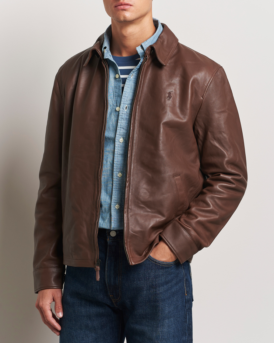 Herr |  | Polo Ralph Lauren | Maxwell Windbreaker Leather Jacket Bison Brown