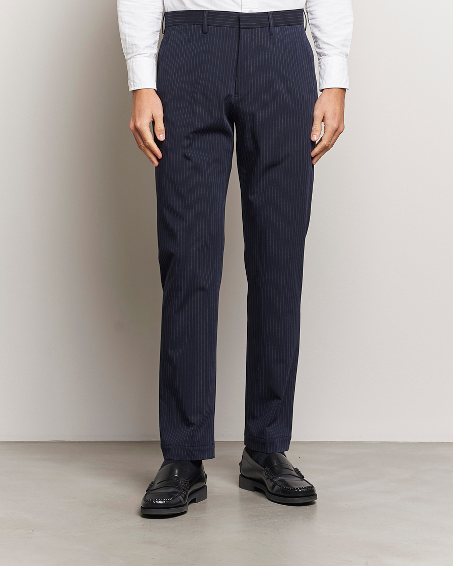 Herr |  | Polo Ralph Lauren | Straight Fit Hudson Pinstripe Pants Navy