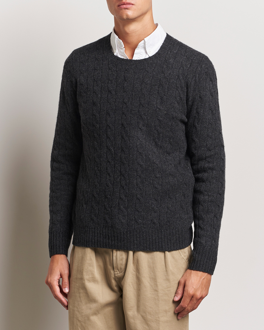 Herr |  | Polo Ralph Lauren | Wool/Cashmere Cable Crew Neck Dark Granite Heather