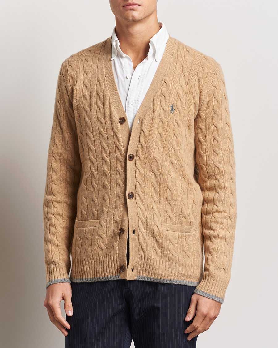 Herr |  | Polo Ralph Lauren | Wool/Cashmere Cable Cardigan Camel Melange