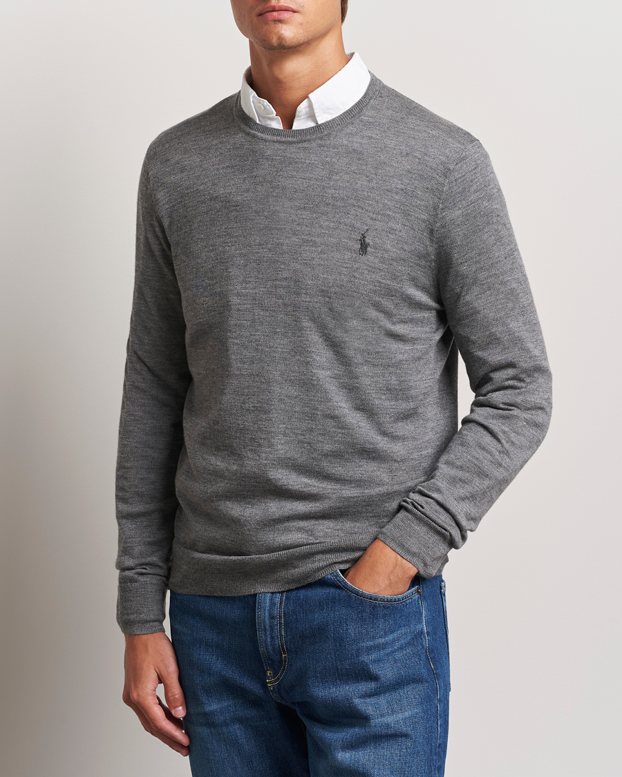 Herr |  | Polo Ralph Lauren | Merino Crew Neck Pullover Fawn Grey Heather