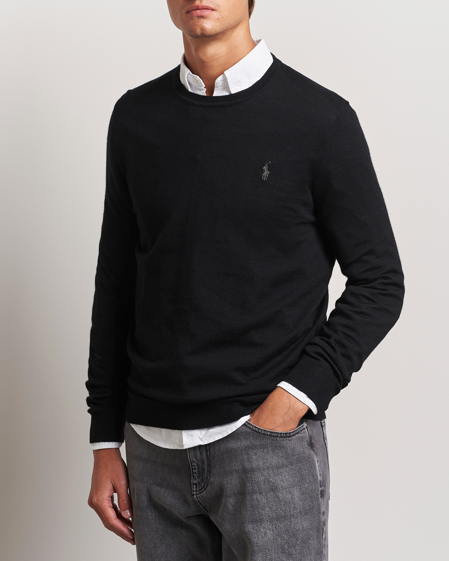 Herr |  | Polo Ralph Lauren | Merino Crew Neck Pullover Polo Black