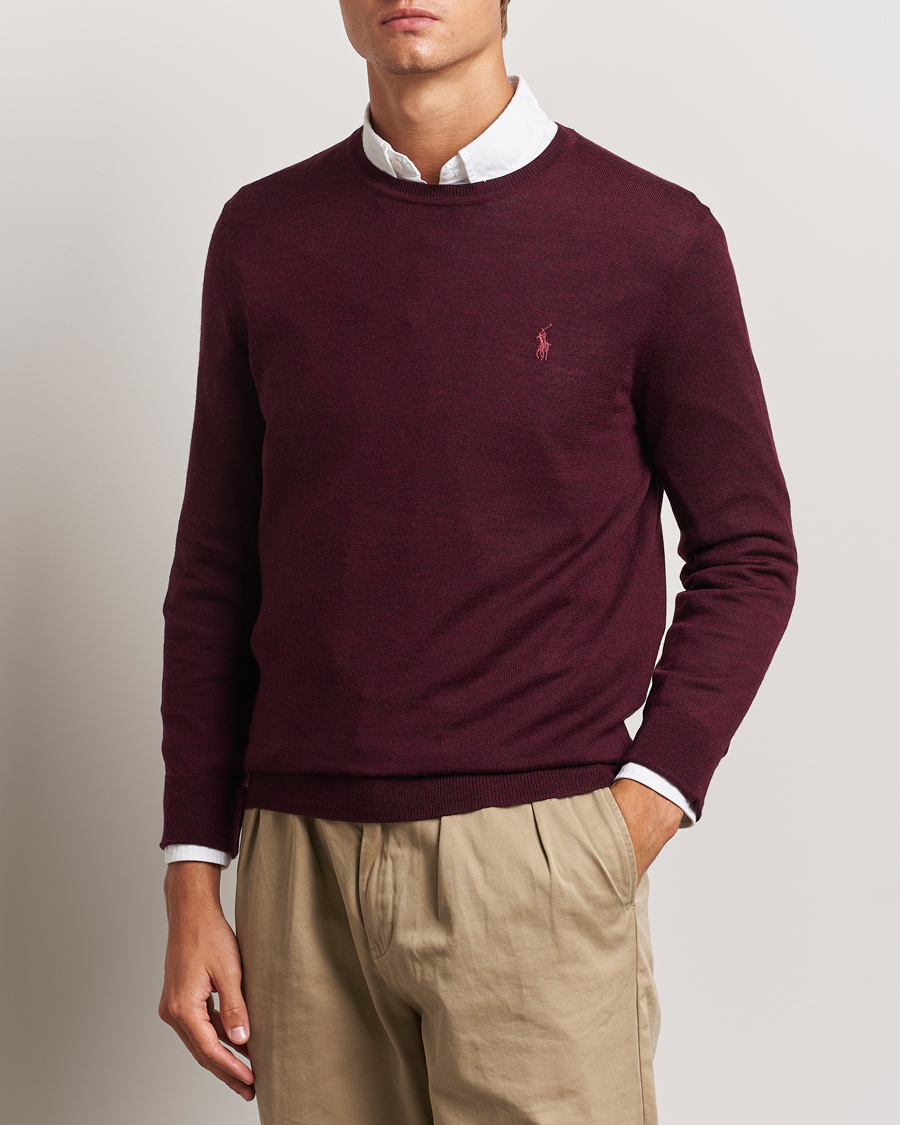 Herr |  | Polo Ralph Lauren | Merino Crew Neck Pullover Aged Wine Heather