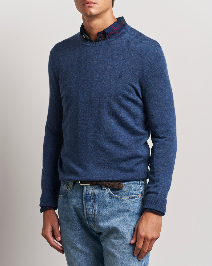 Herr |  | Polo Ralph Lauren | Merino Crew Neck Pullover Rustic Navy Heather