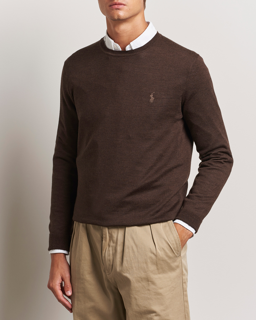 Herr |  | Polo Ralph Lauren | Merino Crew Neck Pullover Cacao Brown Heather