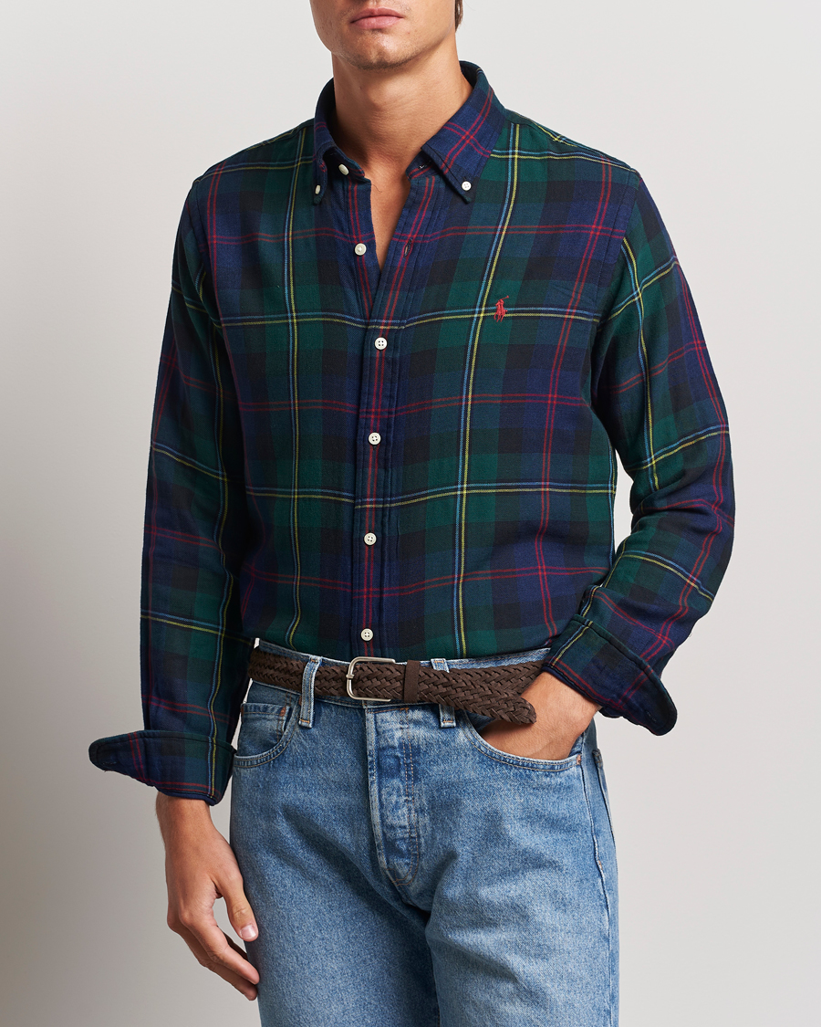 Herr |  | Polo Ralph Lauren | Custom Fit Double Faced Checked Shirt Green/Indigo