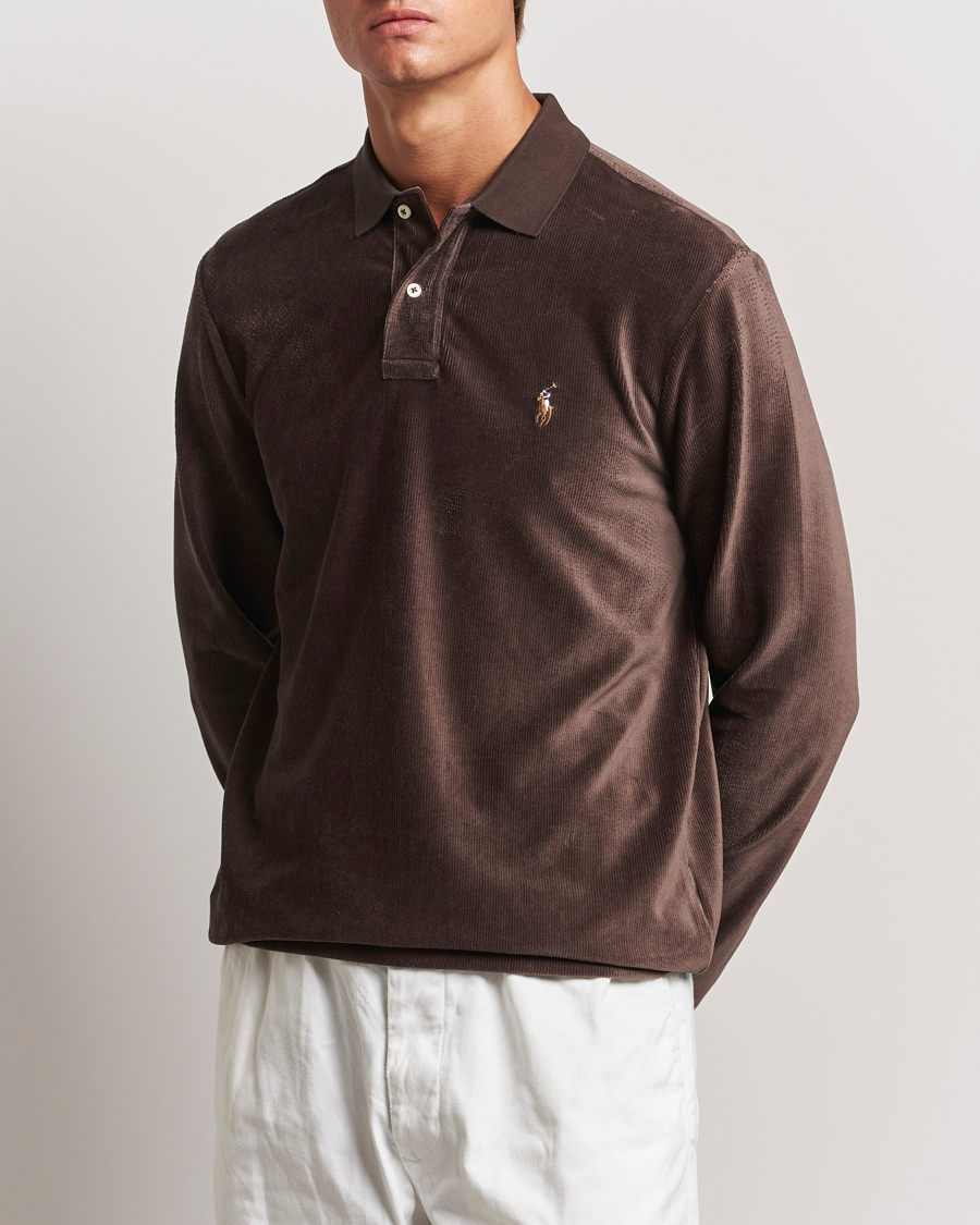 Herr | Pikéer | Polo Ralph Lauren | Corduroy Long Sleeve Polo Circuit Brown