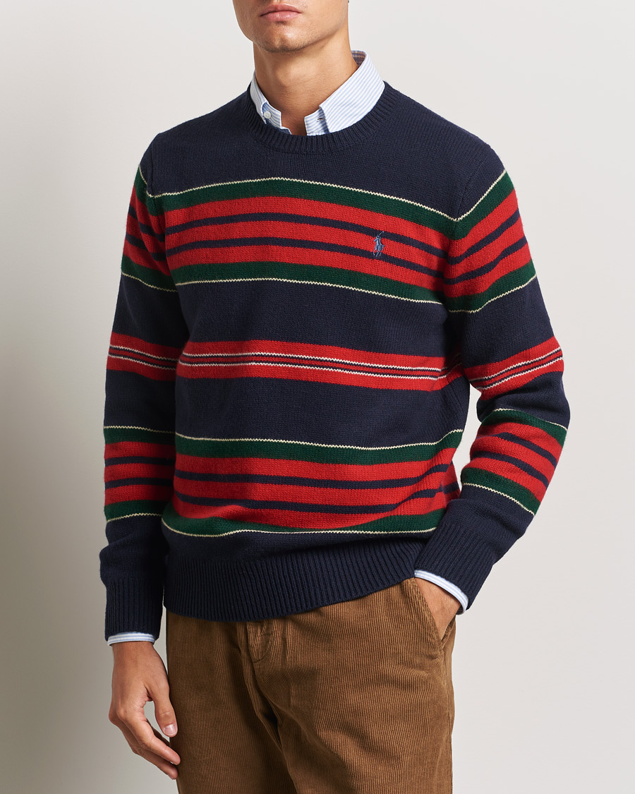 Herr |  | Polo Ralph Lauren | Wool/Cashmere Striped Sweater Hunter Navy Combo