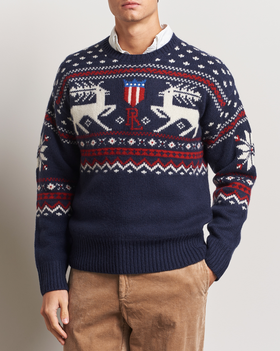 Herr |  | Polo Ralph Lauren | Raindeer Wool Sweater Navy Combo