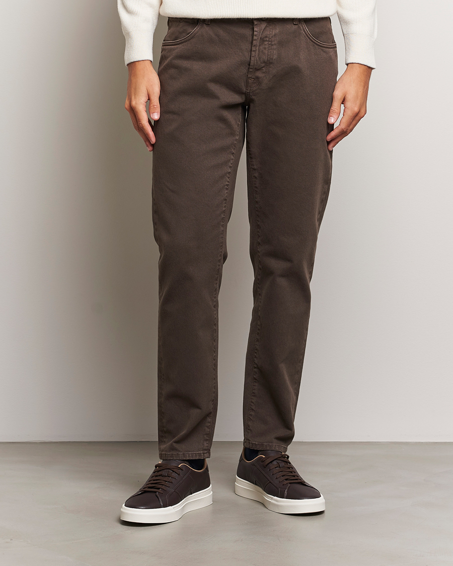 Herr |  | Incotex | 5-Pocket Bull Denim Pants Dark Brown