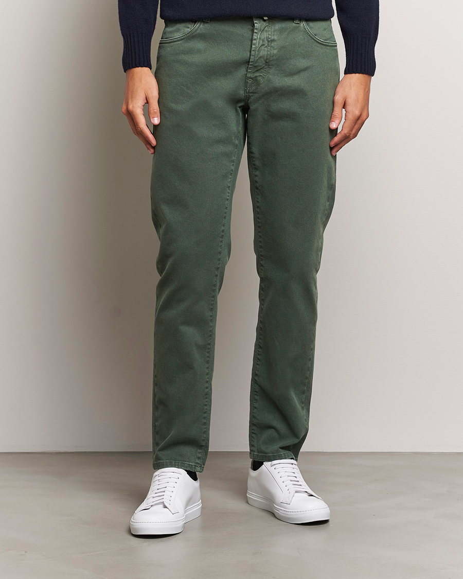 Herr |  | Incotex | 5-Pocket Bull Denim Pants Dark Green