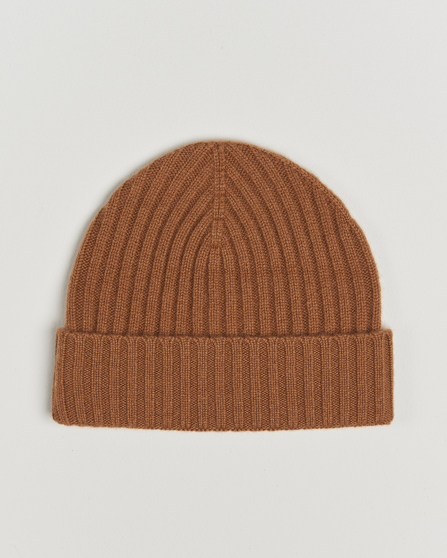 Herr |  | Amanda Christensen | Rib Knitted Cashmere Cap Nougat