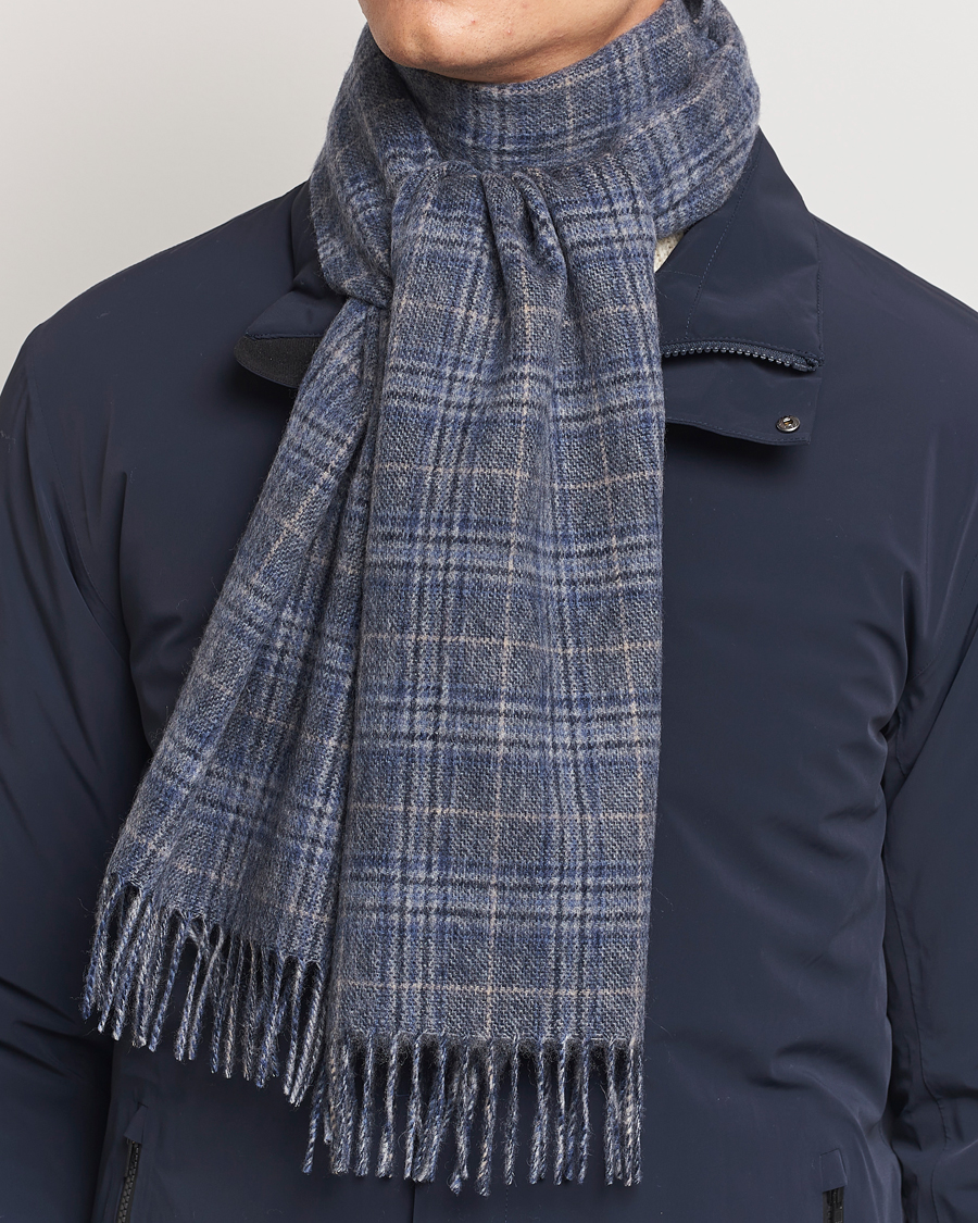 Herr |  | Amanda Christensen | Merino Wool Glencheck Scarf Blue