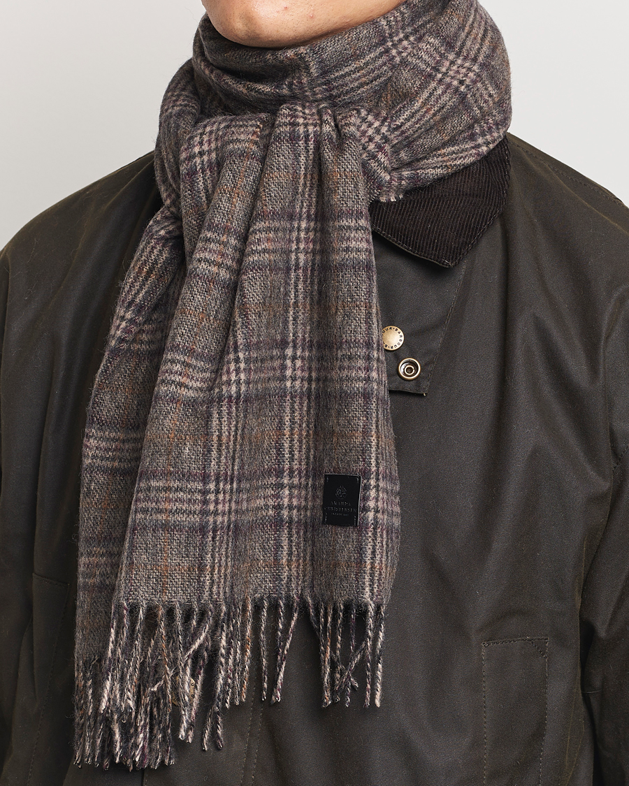 Herr |  | Amanda Christensen | Merino Wool Glencheck Scarf Grey