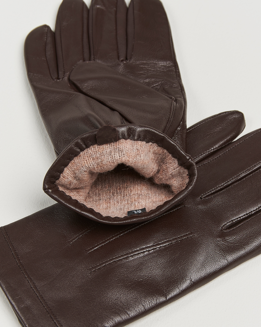 Herr |  | Amanda Christensen | Lined Leather Gloves Brown