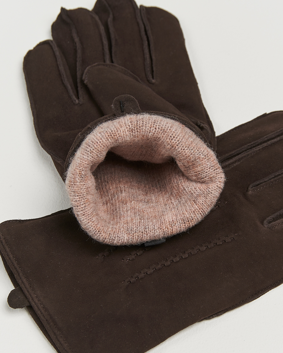 Herr |  | Amanda Christensen | Lined Suede Gloves Brown