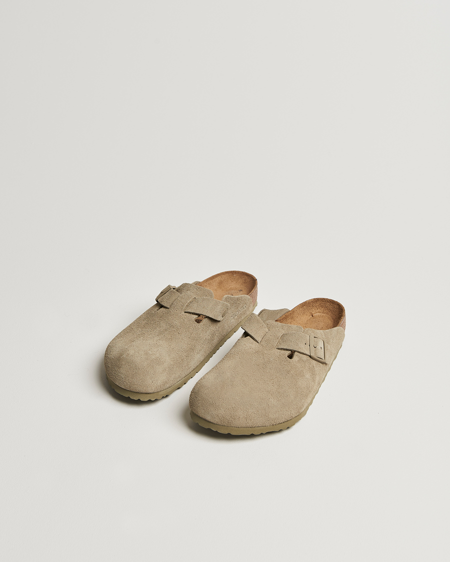 Herr | Skor | BIRKENSTOCK | Boston Classic Footbed Faded Khaki Suede