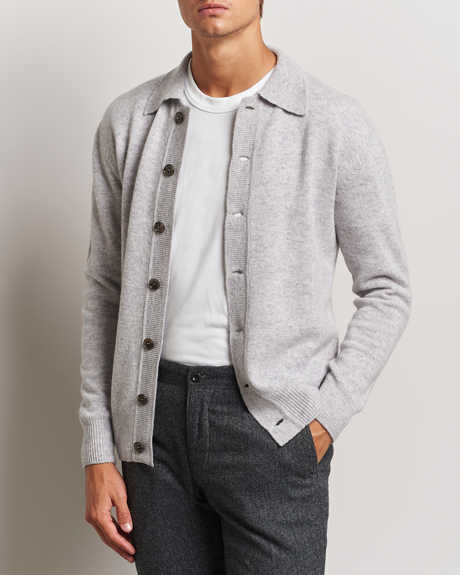 Herr |  | Altea | Shetland Collared Cardigan Light Grey