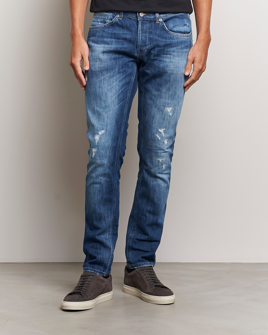 Herr |  | Dondup | George Light Distressed Jeans Medium Blue