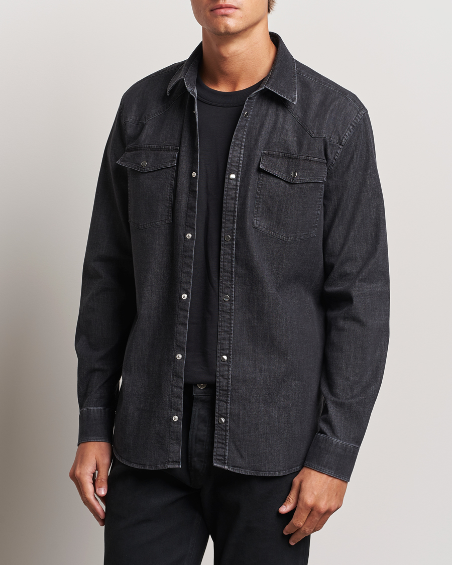 Herr |  | Dondup | Slim Fit Denim Shirt Washed Black