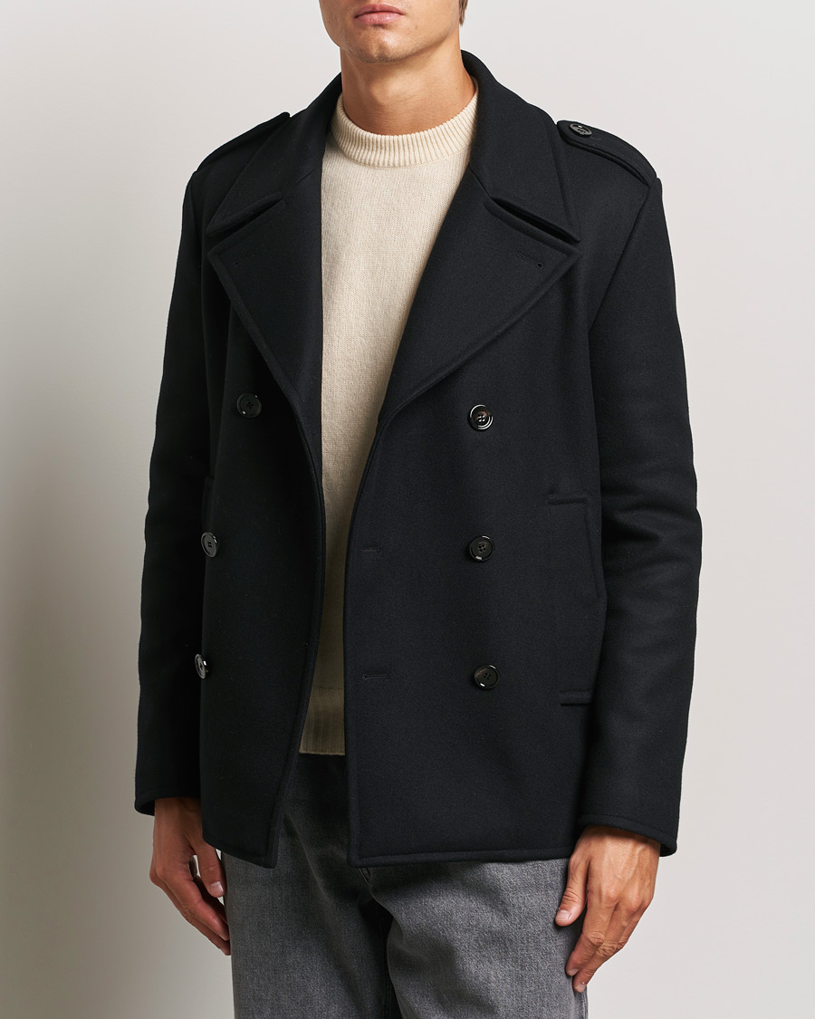 Herr | Höstjackor | Dondup | Wool Peacoat Black