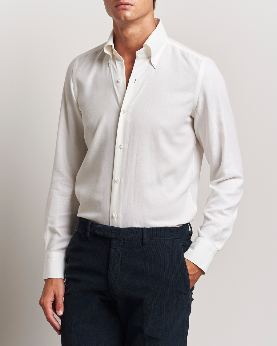 Herr |  | Finamore Napoli | Milano Slim Cashmere BD Shirt White