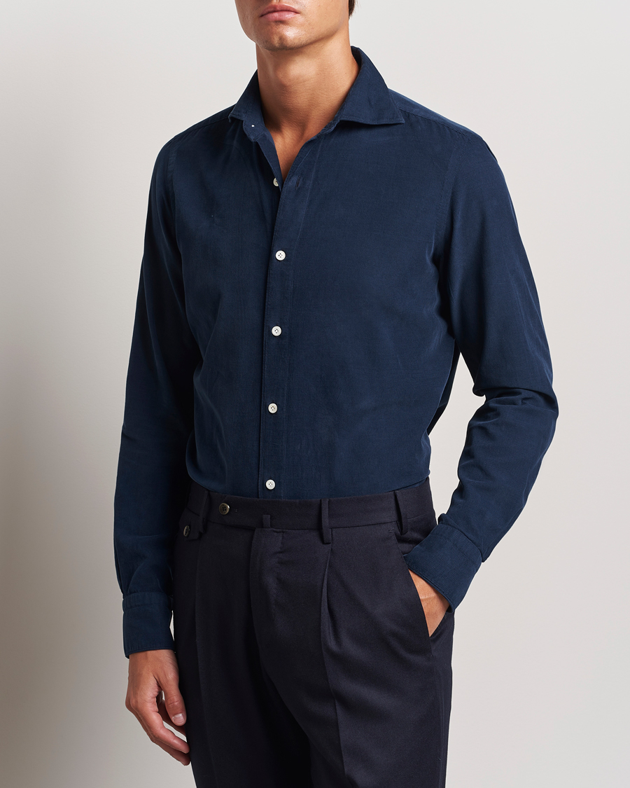 Herr |  | Finamore Napoli | Gaeta Corduroy Shirt Navy