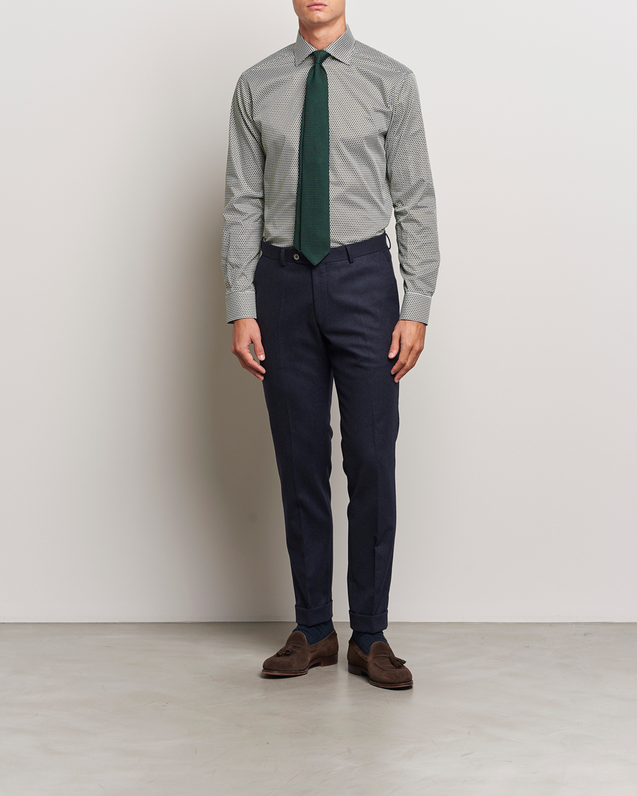 Herr |  | Eton | Slim Fit Signature Twill Printed Shirt Green