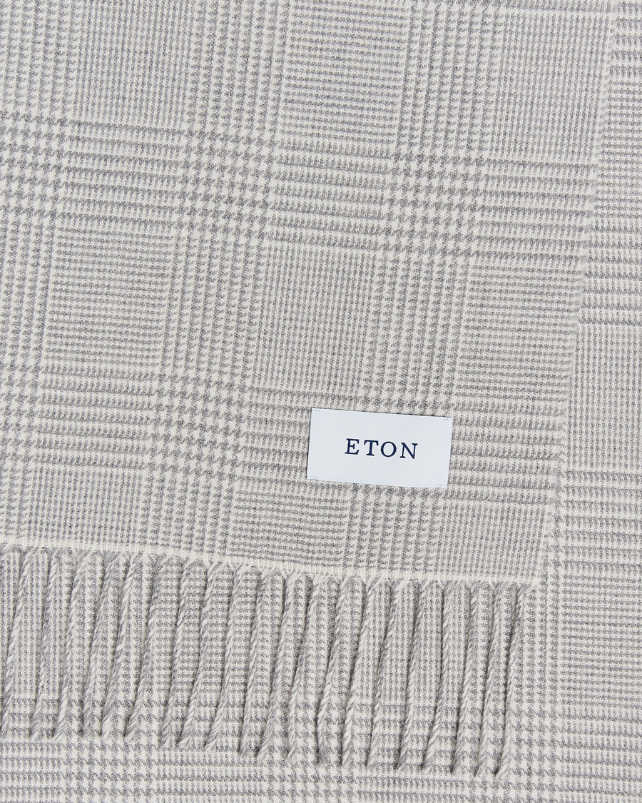 Herr |  | Eton | Merino Wool Prince Of Wales Scarf Grey