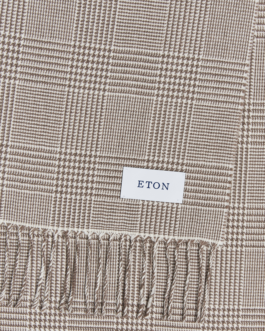 Herr |  | Eton | Merino Wool Prince Of Wales Scarf Beige