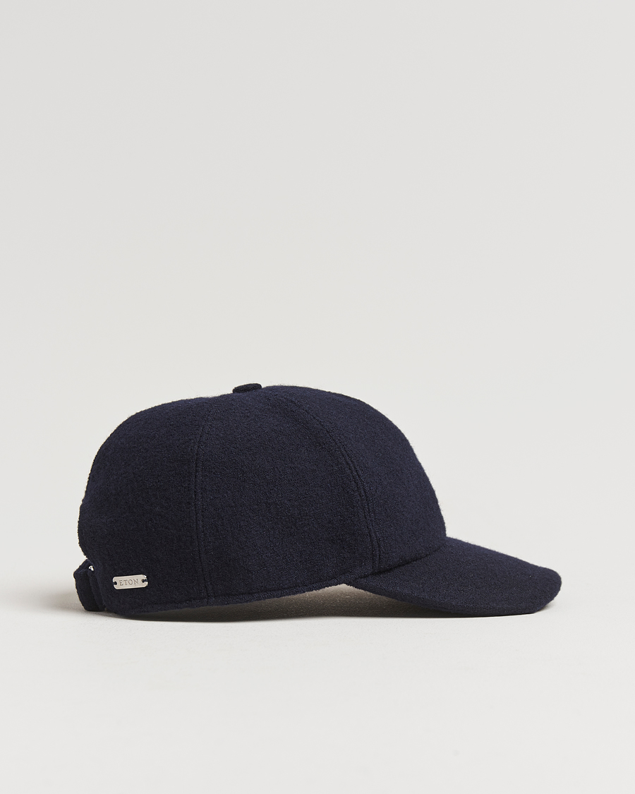 Herr |  | Eton | Boiled Wool Baseball Cap Navy Blue