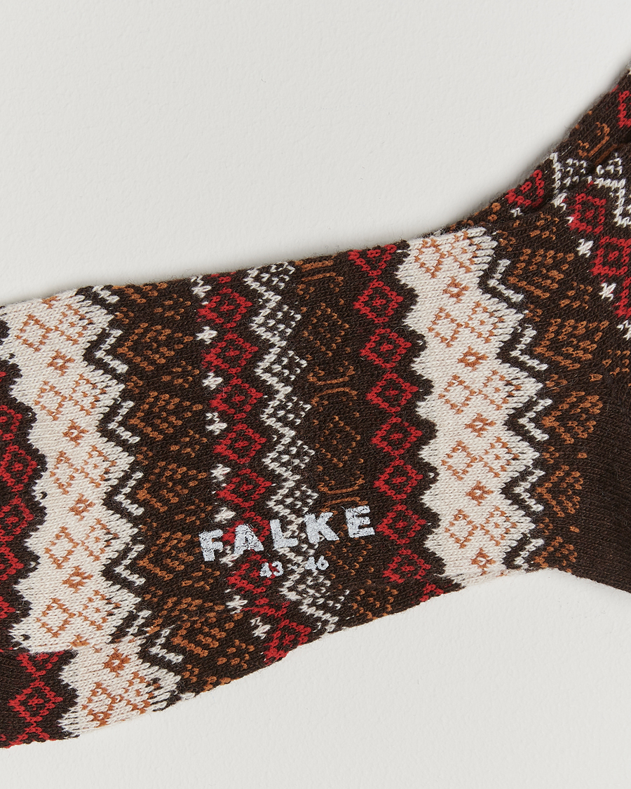 Herr |  | Falke | Aspen Fairisle Socks Dark Brown