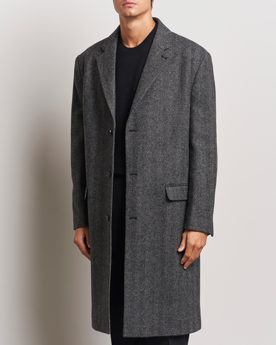 Herr | Business & Beyond - Casual | Filippa K | Relaxed Wool Crombie Coat Grey Herringbone