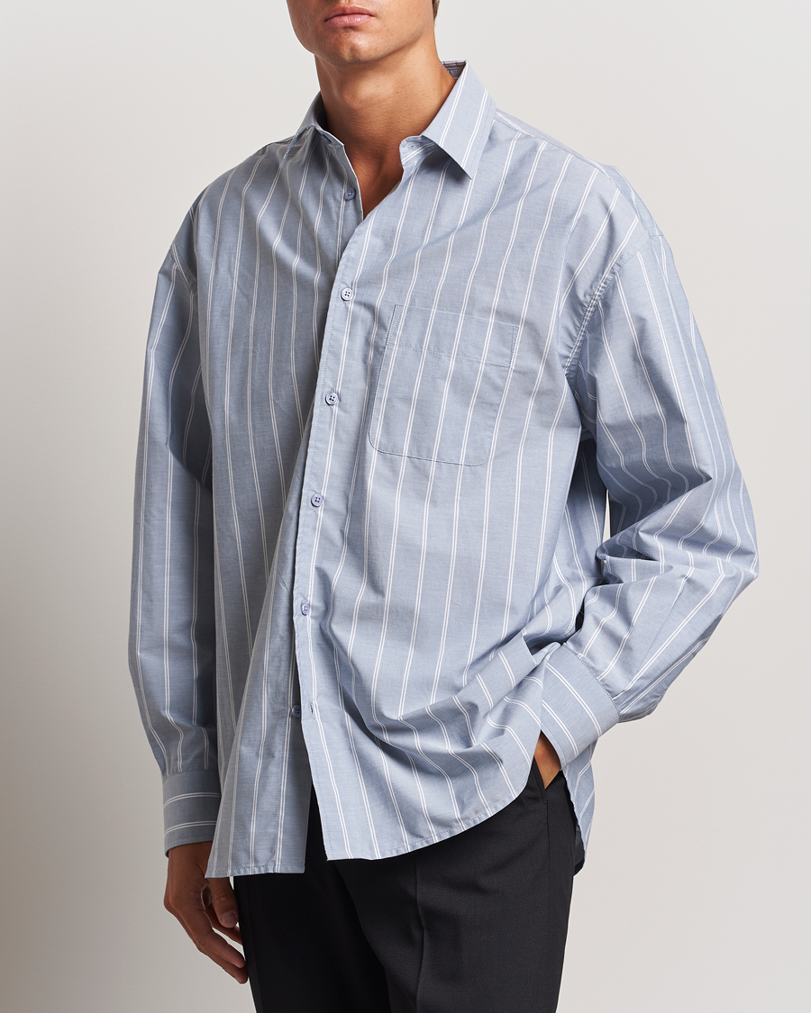 Herr |  | Filippa K | Striped Cotton Poplin Shirt Blue/White