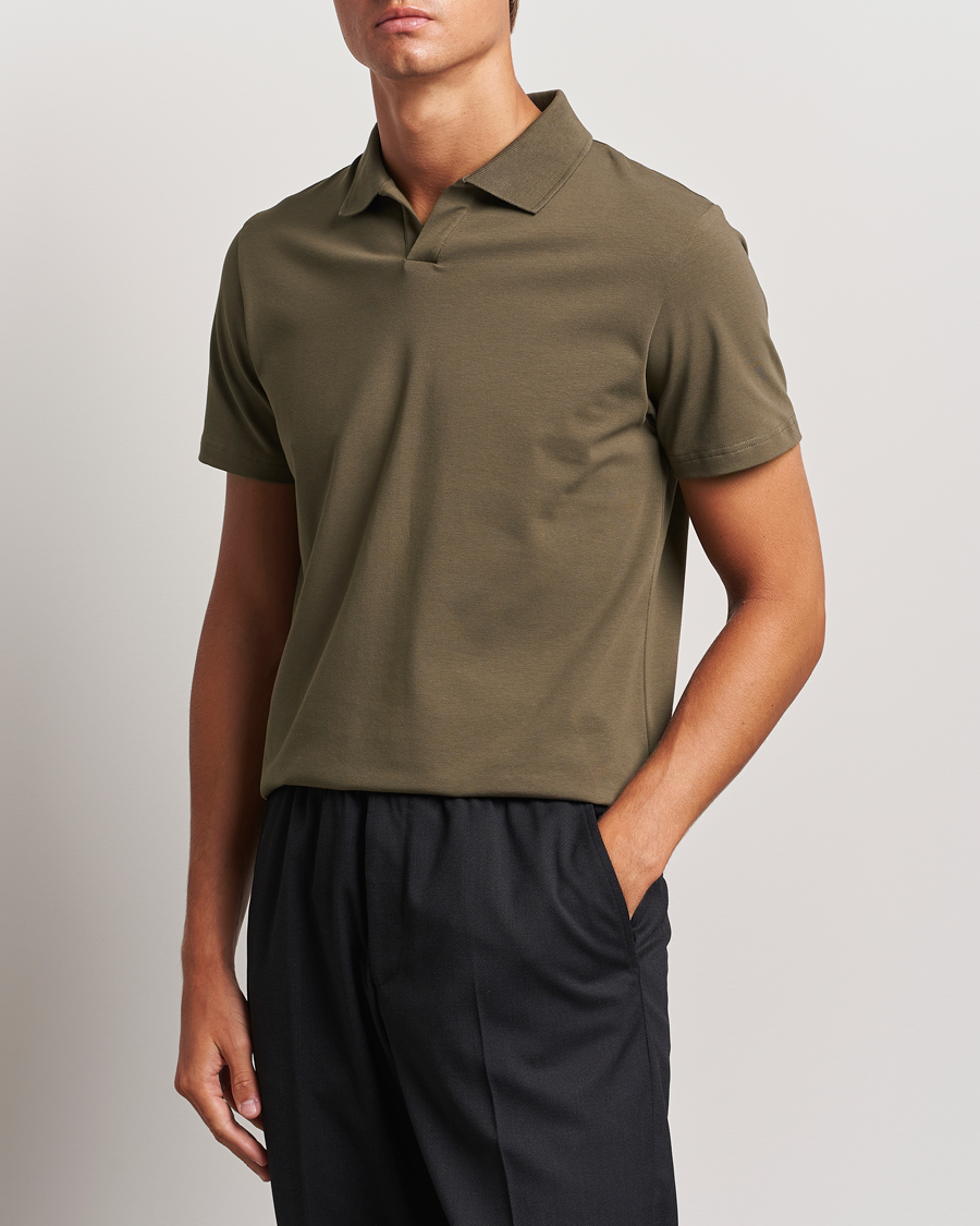 Herr | Pikéer | Filippa K | Soft Lycra Polo T-Shirt Dark Sage