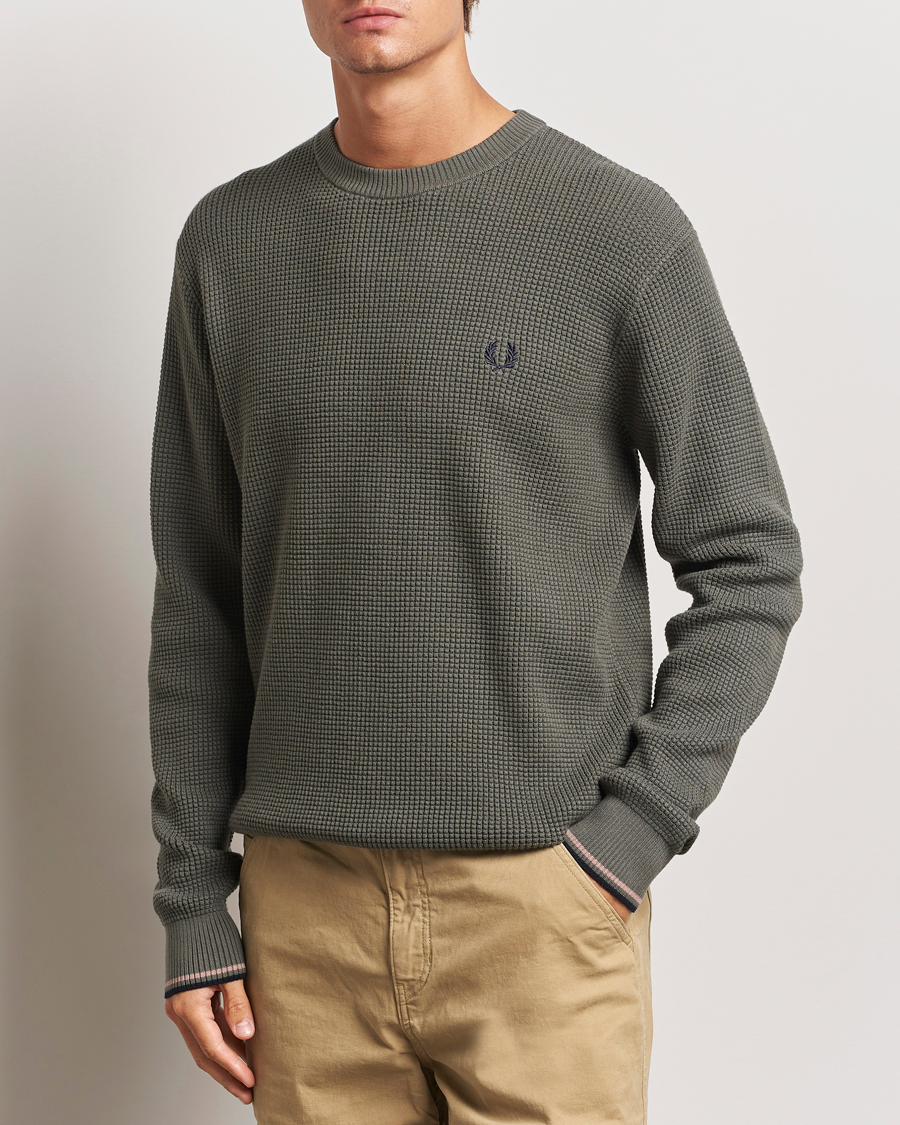 Herr |  | Fred Perry | Waffle Stitch Jumper Field Green