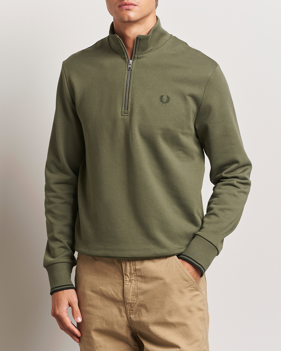 Herr |  | Fred Perry | Half Zip Sweatshirt Laurel Green