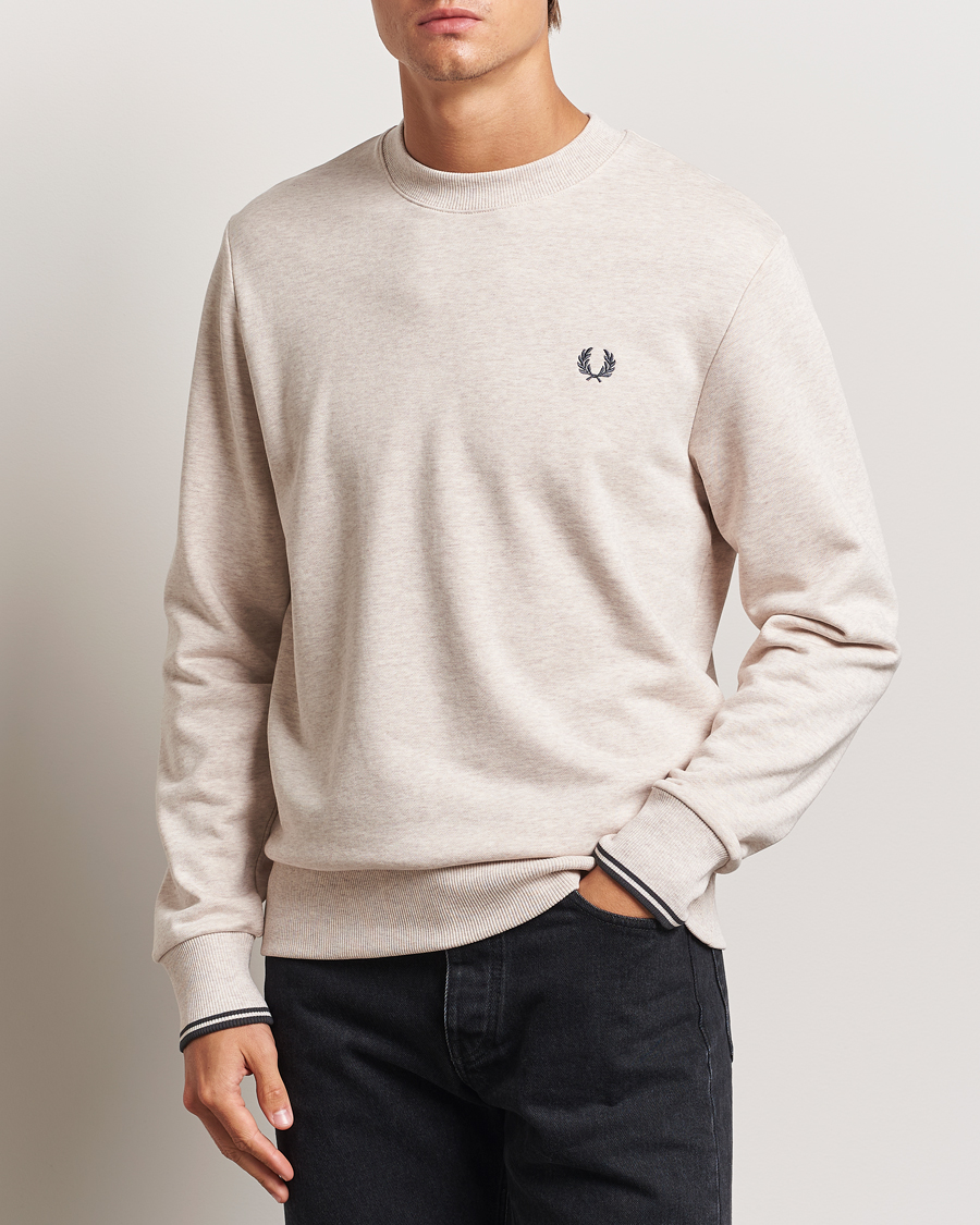 Herr |  | Fred Perry | Crew Neck Sweatshirt Oatmeal Melange