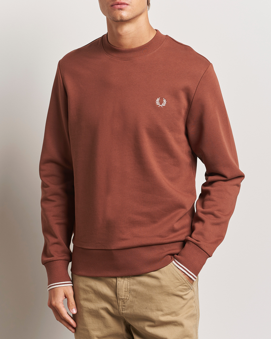 Herr |  | Fred Perry | Crew Neck Sweatshirt Whiskey Brown