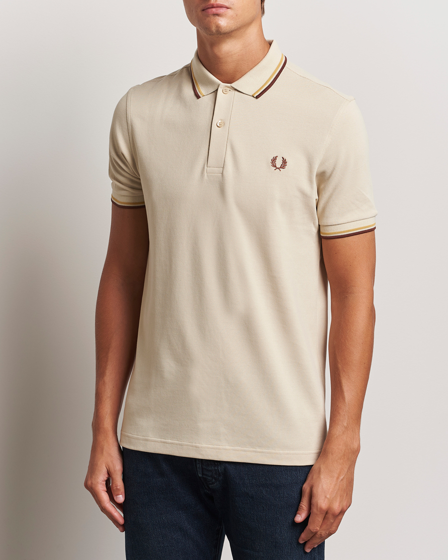 Herr | Pikéer | Fred Perry | Twin Tipped Shirt Oatmeal