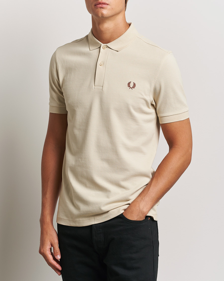 Herr |  | Fred Perry | Plain Polo Shirt Oatmeal